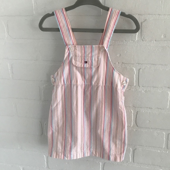 Tommy Hilfiger dress/jumper Striped Baby girl White Pink Size 6-12m - Picture 1 of 7